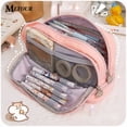 thumbnail image 2 of Estuche Para Lápices De Doble Capa De Gran Capacidad Simple Y Lindo Con 2 Broches/Bolsa De Almacenamiento Organizador Para Cosméticos, 2 of 4