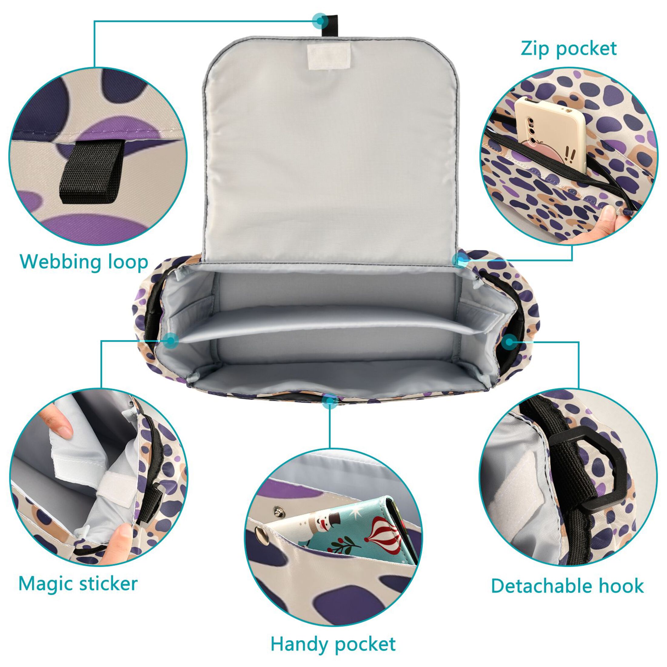 DIXRUYEE Stroller Organizer Spots Of Charm Printed