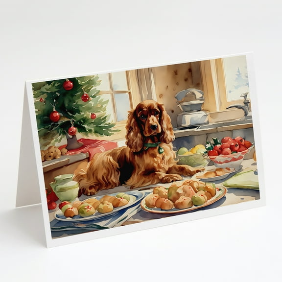 Cocker Spaniel Christmas Cookies Greeting Cards Pack of 8 7 in x 5 in