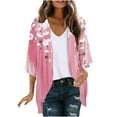 thumbnail image 2 of Sakmal Pink Women Coats Under 25.00 Lightweight Elbow-Length Cover-Up Chiffon Cardigan Floral Loose Fit Jackets for Girls, 2 of 5