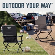 Timber Ridge SELA™ EZ-Fold Camping Chair, Portable Folding Outdoor Chair with Cup Holder & Carry Strap, Obsidian Peak