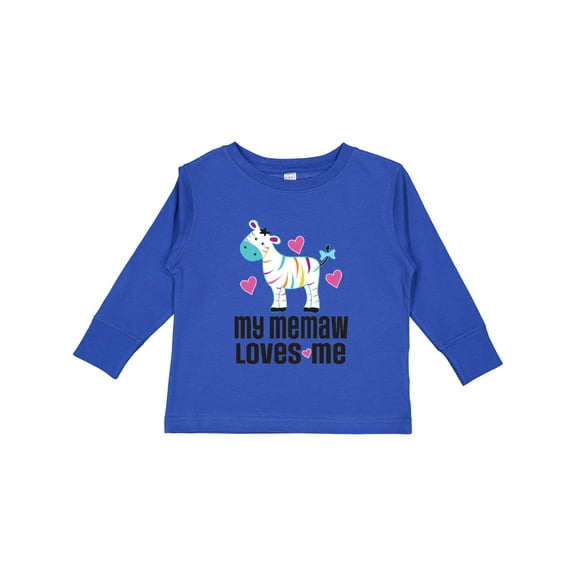 Inktastic My Memaw Loves Me Girls Zebra Girls Long Sleeve Toddler T-Shirt