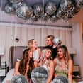 thumbnail image 2 of Big Silver Disco Ball Balloons - 22 Inch, Pack of 6 Disco Party Decorations | 4D Sphere Disco Balloons for Disco Bachelorette Party Decorations | Silver Birthday Decorations, 2 of 9