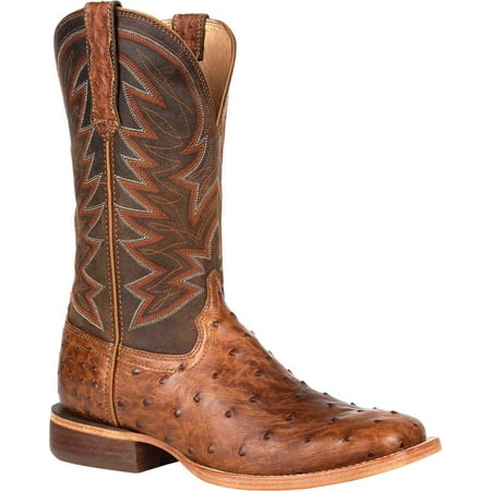 Men's Durango Boot DDB0272 Exotic Full-Quill Ostrich Western Boot Sunset Wheat Ostrich/Full Grain Leather 7.5 W