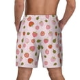 thumbnail image 2 of Lsque Mens Swim Trunks Hand Drawn Strawberry Pattern - Bathing Suit Compression Liner - Beach Swim Shorts Swimwear - (S-3XL) - Stretch Quick Dry -Small, 2 of 9