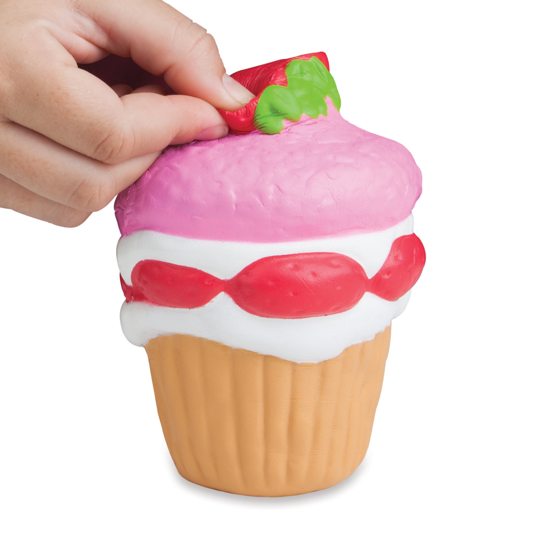 Pink/Red/White 10.83 x 9.25 x 3.50 The Orb Factory Jumbo Strawberry Cupcake Softn Slo Squishies 