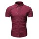 thumbnail image 1 of Camisa de manga corta con estampado de corte slim y botones informales para hombre Pompotops  oipoqjl47598, 1 of 4