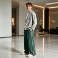 thumbnail image 5 of JFTTX Boys' Baggy Sweatpants Open Bottom Straight Leg Sweatpants for Boys Elastic Waist Drawstring Casual Sweat Pants with Pockets, 5 of 6