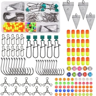 138pcs Saltwater Surf Fishing Tackle Box Kit Wire Rigs Lures Sinker Swivels  Hook