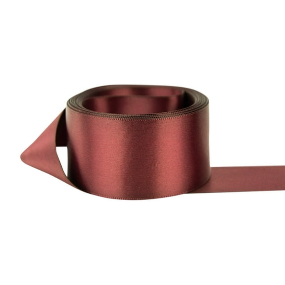 Ribbon Bazaar Double Faced Satin 7/8 inch Burgundy 50 yards 100% Polyester Ribbon