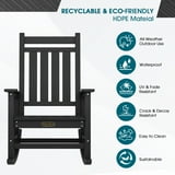 SERWALL Outdoor Rocking Chair, HDPE Patio Rocker for Lawn, Porch, Black ...