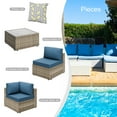 thumbnail image 6 of Walsunny 7 Pieces Patio Conversation Set, All-Weather Rattan Wicker Patio Furniture Sets with 6 Chairs and 1 Coffee Table, Washable Couch Cushions,Navy Blue, 6 of 8
