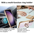 thumbnail image 3 of Compatible with Samsung Galaxy S23 5g Case Cell Phone Ultra Slim Thin with Ring 360°Finger Stand Metal Electroplated Soft TPU Frame Full Body Shock-Absorption Bumper Hard Back Mobile Cover-Purple, 3 of 14