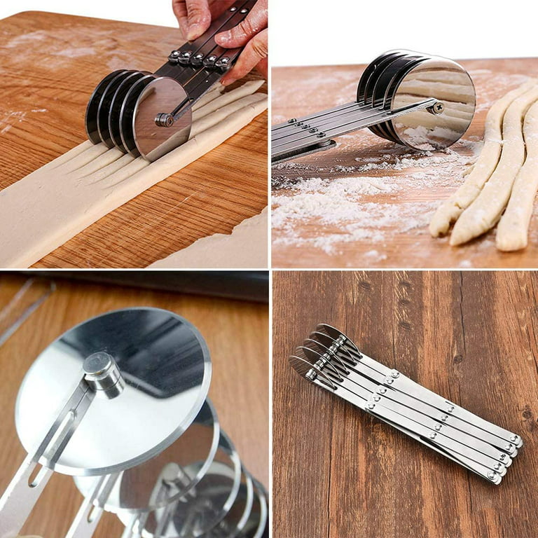 New,suitable Dough Cutter 5 Wheels, Cake Divider Pastry Wheel