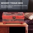 thumbnail image 2 of Retro Vintage Copper Ring Pattern Wooden Paper Tissue Box Holder Decor New:Retro Red, 2 of 8