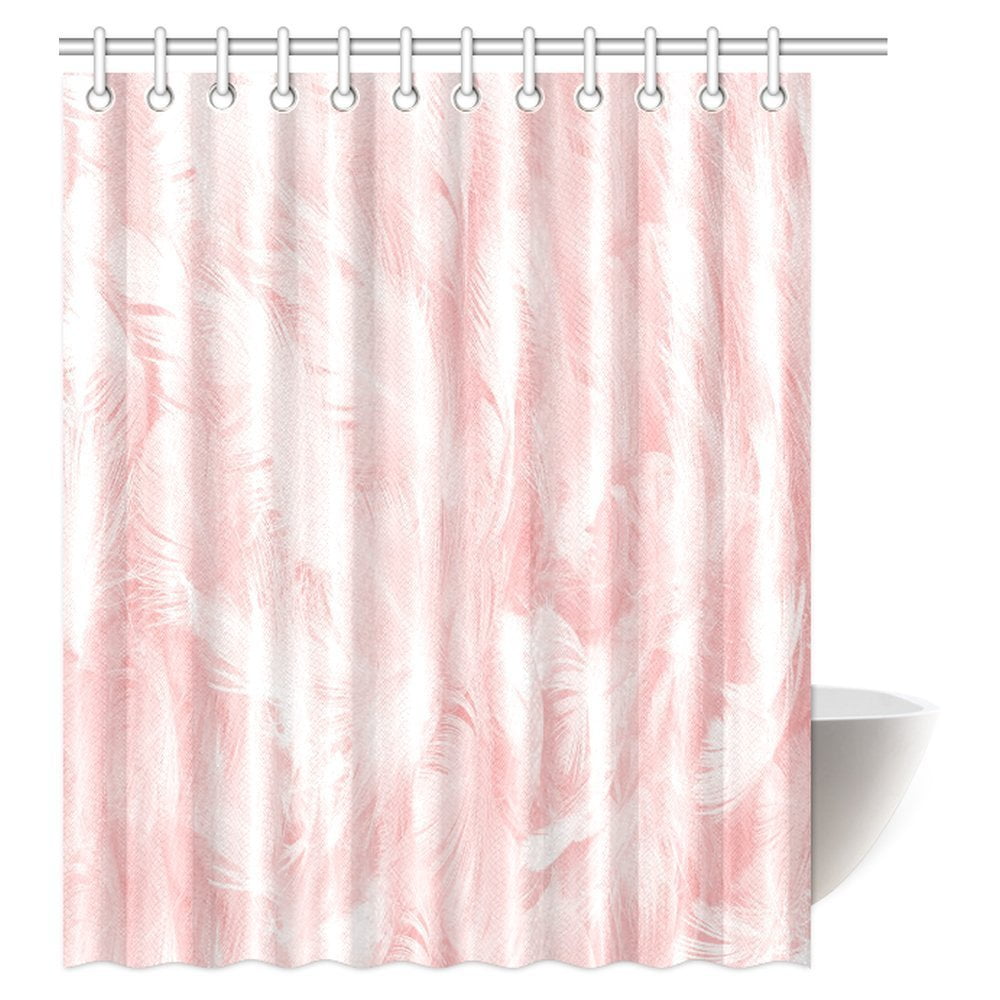 MYPOP Modern Decor Shower Curtain, Coral Pink Vintage Color Trends