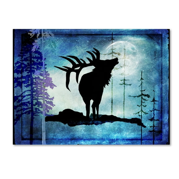 Trademark Fine Art 'Midnight Elk I' Canvas Art by LightBoxJournal