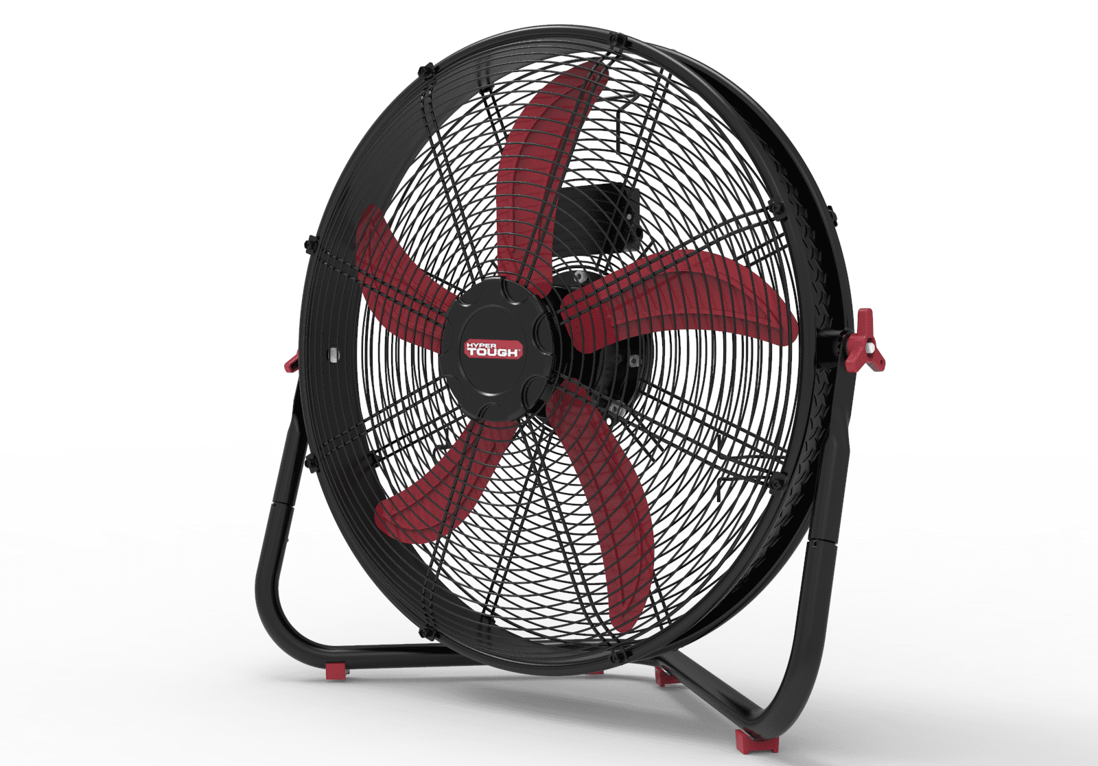 Open Box Hyper Tough Sealed Motor Drum Fan with Wall Mount, 20", Black/Red - Portable