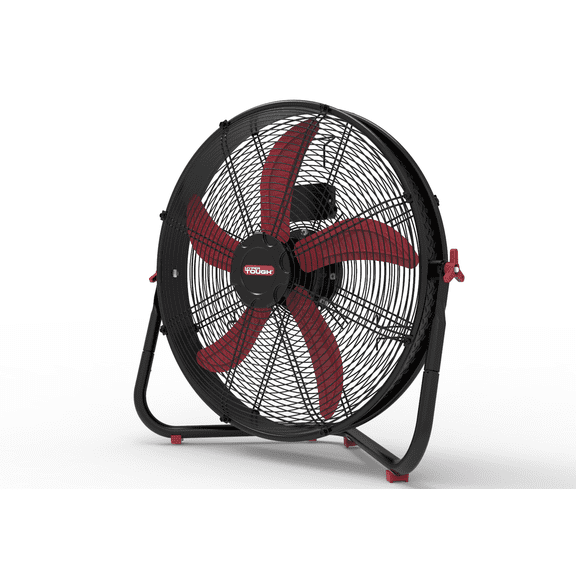 Open Box Hyper Tough Sealed Motor Drum Fan with Wall Mount, 20", Black/Red - Portable