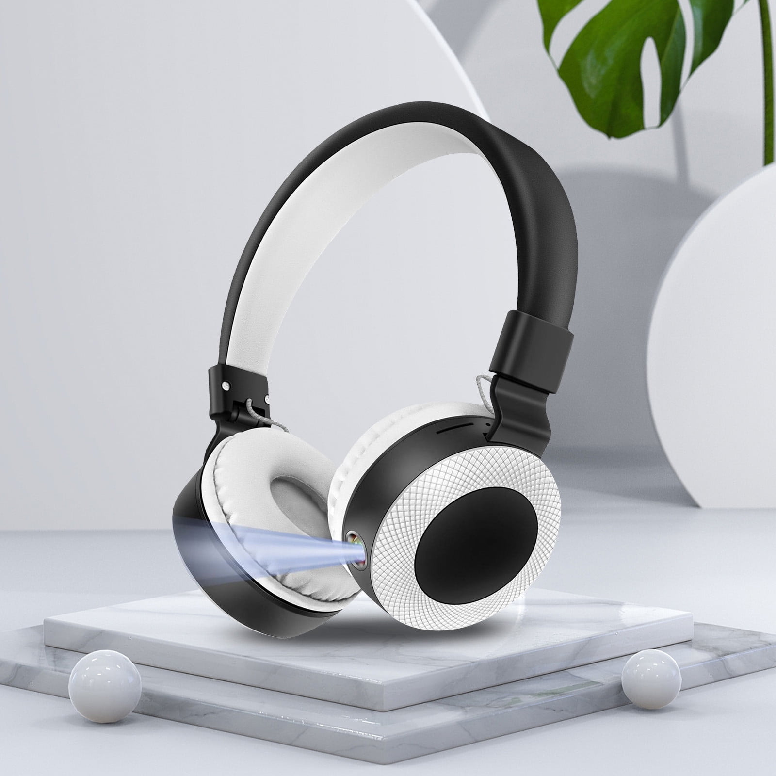 Wireless Headset, Wireless Headphones with Mic(AI Noise Cancelling), 65 Hrs Working Time with USB Dongle, Wireless Headset with Mic for Work from Home/Computer/Laptop/PC/iPhone/Android,White