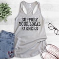 thumbnail image 2 of Support Your Local Farmers Tank Top, Ladies Racerback Tank Top, Farm Tank, Farm Girl Tank Proud Farmer Tank, Silver Gray, XX-Large, 2 of 3