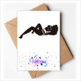 thumbnail image 1 of Hot Girl Girl Gal Outline Welcome Back Greeting Cards Envelopes Blank, 1 of 3