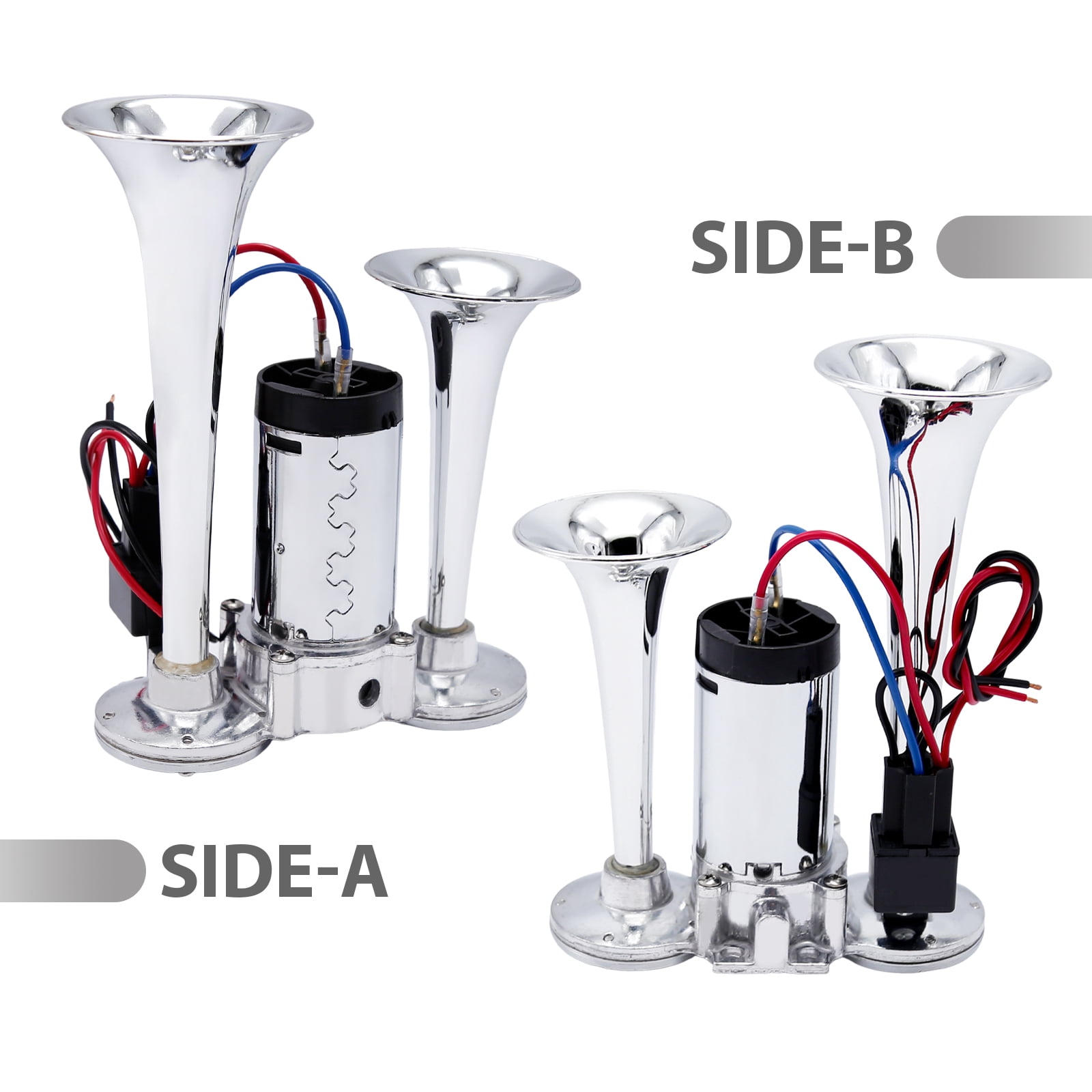 Anxingo 12V Train Horn, 150DB Super Loud Dual Trumpet Air Horn with Compressor for Trucks, Boats, and Trains
