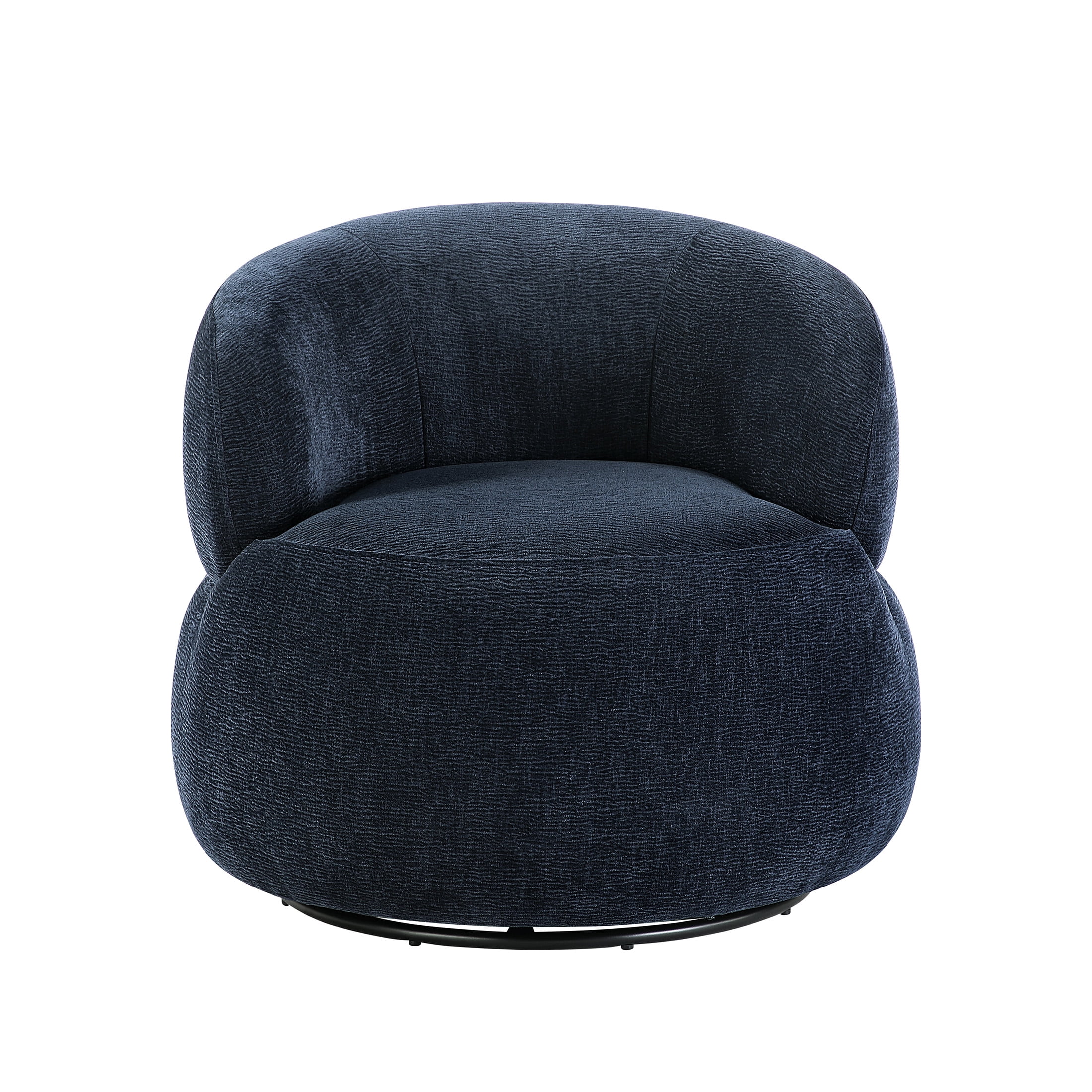 OakvillePark Cressida Chenille Round Swivel Chair, Blue