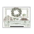 thumbnail image 4 of Stupell Industries Festive Wreath Cozy Fireplace Mantel Rustic Design Graphic Art White Framed Art Print Wall Art, Design by Cindy Jacobs, 4 of 5