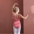 thumbnail image 6 of ‌LYMAYTER Girls Dance Leotard Short Sleeve Ruffle Practice Wear Summer Ballet Gymnastics 3-11Y, 6 of 8