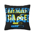 thumbnail image 1 of ZICANCN Game Motto Print Blue Throw Pillow Covers, Bed Couch Sofa Knit Decorative Pillow Covers for Living Room Farmhouse, 24"x24", 1 of 8