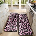 thumbnail image 4 of Kitchen Rugs Sets Of 2,Pink and Black Of Leopard Print Anti Fatigue Kitchen Mat Rugs Non Slip Washable,Decorative Kitchen Floor Mats for Kitchen,Sink,Laundry,17"x47"+17"x47", 4 of 5