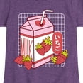 thumbnail image 3 of Instant Message - Strawberry Milk - Toddler & Youth Girls Short Sleeve Graphic T-Shirt, 3 of 6
