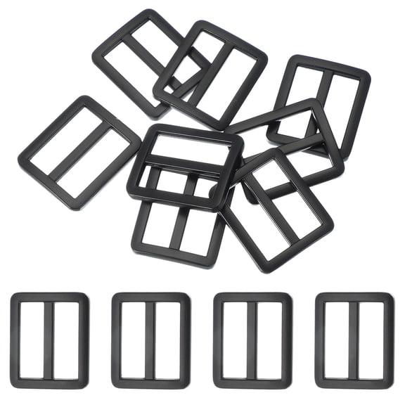 8pcs Flat Metal Slide Buckle, 1" Zinc Alloy Adjustable Buckles, Webbing Strap Fastener Tri Glide Adjuster Slider for Bags Backpack Purse Belts, Matte Black