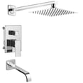 thumbnail image 1 of Juego de grifos de ducha Heable en cromo pulido con caño para bañera, 1 of 7