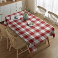 thumbnail image 2 of Red and White Plaid Pattern Rectangle Tablecloth 60"x84",Waterproof Polyester Rectangle Table Cloth, Wipeable Spillproof Polyester Tablecloth for Dining, Camping, Indoor and Outdoor, 2 of 5