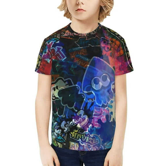 Splatoon 3 Kids T-Shirt 3d Printed Graphic T-Shirts Boys And Girls Short Sleeve Shirts For Youth Kids X-Small