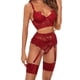 thumbnail image 4 of Ropa interior de primavera y verano de estilo europeo y americano, medias de encaje con pestañas, traje dividido con tiras para moldear el cuerpo, 4 of 5