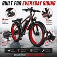 thumbnail image 5 of EOEOTWO 26" All-Terrain Fat Tire Electric Mountain Bike for Adults, 750W Motor, 28 MPH, 48V 15Ah Battery, 60-Mile Range, UL 2849 Certified, 5 of 13