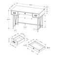 thumbnail image 3 of HomeRoots 333515 31 in. Taupe Particle Board & Black Metal Computer Desk with a Hollow Core, 3 of 4
