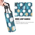 thumbnail image 4 of Yayeee 20oz Insulated Water Bottle Double Wall Stainless Steel with Flip Straw Lid, Blue White Geometric Patterns, 4 of 7