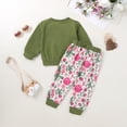 thumbnail image 3 of Happy Town Toddler Baby Girl Clothes 6M-4T Fall Winter Outfit Sets Long Sleeve Floral Sweatsuit Top and Sweatpants Infant Set, 3 of 7