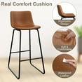 thumbnail image 5 of GIKPAL Bar Stools 30" Faux Leather Counter Height Barstools with Back Set of 3, Modern Counter Stools with Metal Legs and Footrest, Armless Chairs with Back for Kitchen Living Room Pub, Dark Brown, 5 of 8