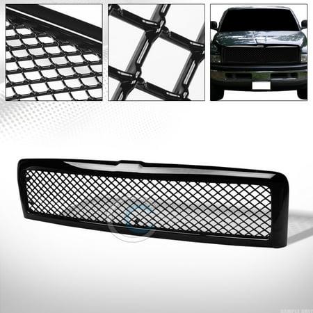 2004 Dodge Ram Front Bumper - R&L Racing Glossy Black Mesh Front Hood Bumper Grill Grille Abs 94-02 Dodge Ram 1500 2500