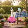 thumbnail image 6 of HomeKingdee Birthday Porch Goose Outfit Lawn Clothes Hat and Tutu Collar Plastic Outfits for 23" 17" Cement Goose Outdoor Garden Lawn Art Decor, 6 of 6