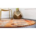 thumbnail image 4 of Unique Loom Estrella Collection Tapis Rond Moderne Abstrait, 8 Pieds, Orange/Beige, 4 of 5