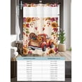 thumbnail image 6 of No Hook Cloth Fabric Shower Curtain with Snap in Liner, Fall Red Truck Waterproof Shower Curtains Set with See Through Top Window, Thanksgiving Sunflower Turkey Maple Leaf Linen Bath Curtains 54"x78", 6 of 6