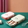 thumbnail image 3 of Innovador cajón para guardar huevos, diseño con ruedas y ventilación, gran capacidad para el frigorífico y la cocina, bandeja apilable para huevos de color rosa con desplazamiento automático, 3 of 5