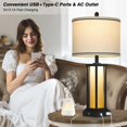 thumbnail image 3 of Juego de mesa vintage Lamp Cinkeda de 68 cm con 2 enchufes USB C+A, 3 of 7