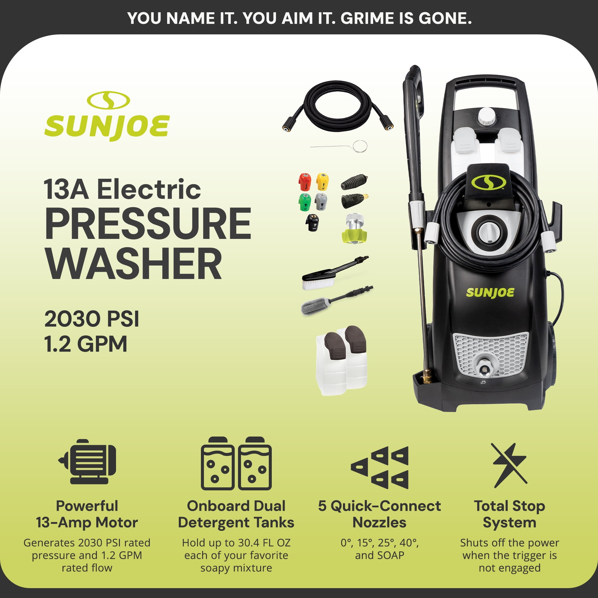 Open Box Sun Joe Electric Pressure Washer, Portable Power Washer with Wheels